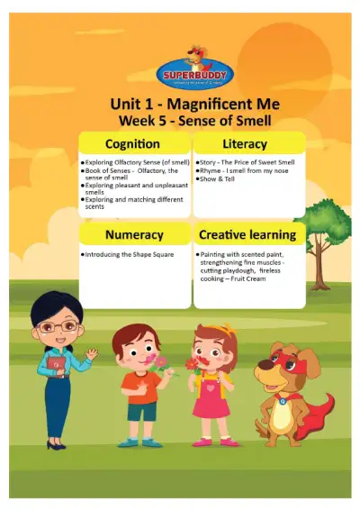 Preview of the first page of Pre-Nursery Unit 1 Week 5 — Sense of Smell