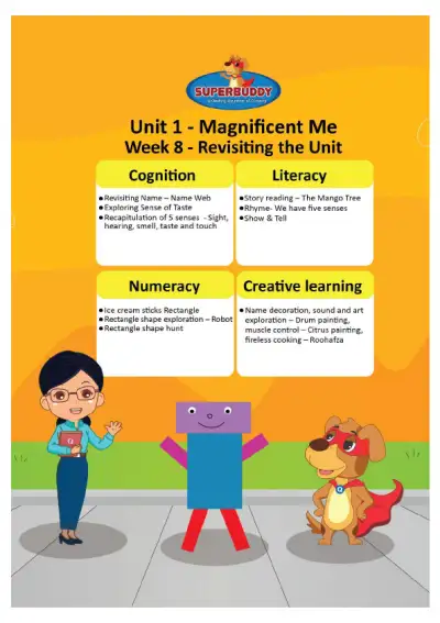 Preview of the first page of Pre-Nursery Unit 1 Week 8 — Revisiting the Unit