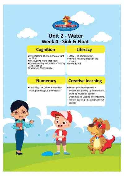 Preview of the first page of Pre-Nursery Unit 2 Week 4 — Sink and Float