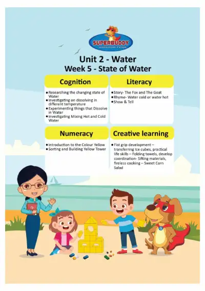 Preview of the first page of Pre-Nursery Unit 2 Week 5 — State of Water