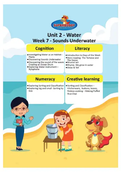 Preview of the first page of Pre-Nursery Unit 2 Week 7 — Sounds Underwater