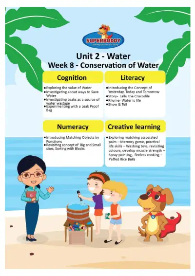 Preview of the first page of Pre-Nursery Unit 2 Week 8 — Conservation of Water