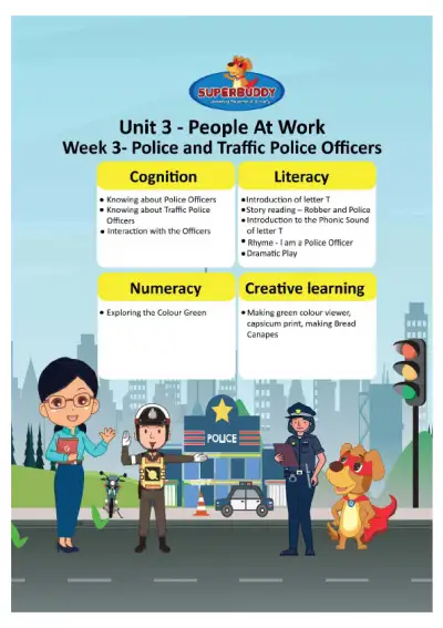 Preview of the first page of Pre-Nursery Unit 3 Week 3 — Police and Traffic Police Officers