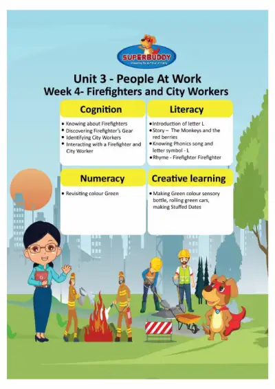 Preview of the first page of Pre-Nursery Unit 3 Week 4 — Firefighters and City Workers