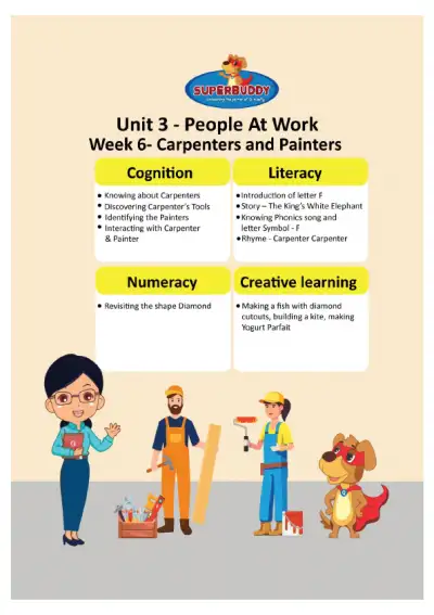 Preview of the first page of Pre-Nursery Unit 3 Week 6 — Carpenters and Painters