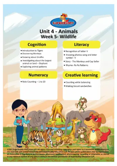 Preview of the first page of Pre-Nursery Unit 4 Week 5 — Wildlife