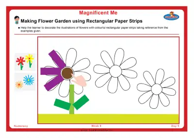 Preview of the first page of Making Flower Garden using Rectangular Paper Strips