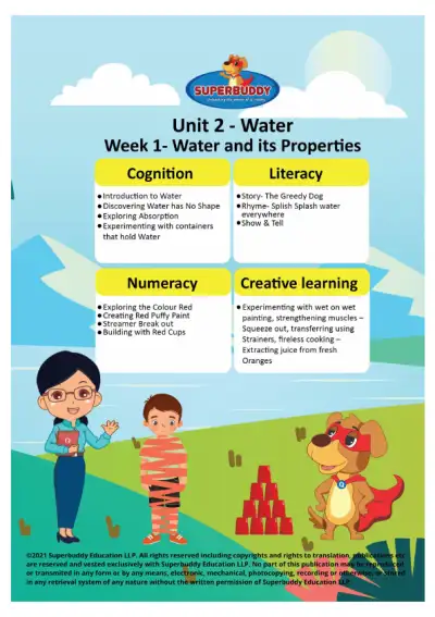 Preview of the first page of Pre-Nursery Unit 2 Week 1 — Water and its Properties (Weekly compilation)