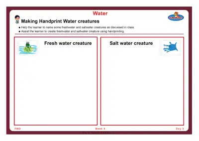 Preview of the first page of Making Handprint Water creatures