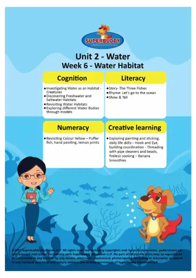 Preview of the first page of Weekly Overview: Water Habitat