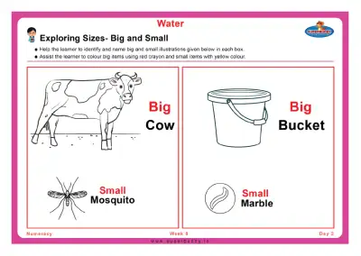 Preview of the first page of Exploring Sizes: Big and Small