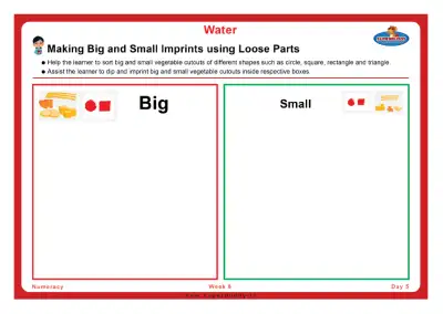 Preview of the first page of Making Big and Small Imprints using Loose Parts