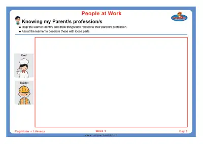 Preview of the first page of Knowing my Parent/s profession/s