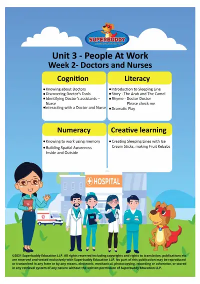 Preview of the first page of Unit 3 Week 2 Overview: Doctors and Nurses Cover Page