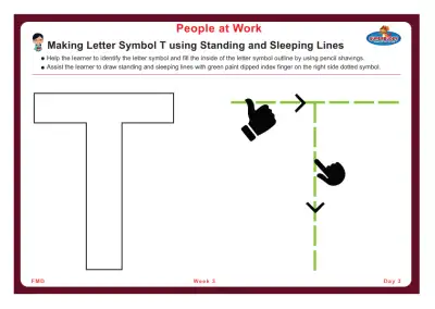Preview of the first page of Making Letter Symbol T using Standing and Sleeping Lines