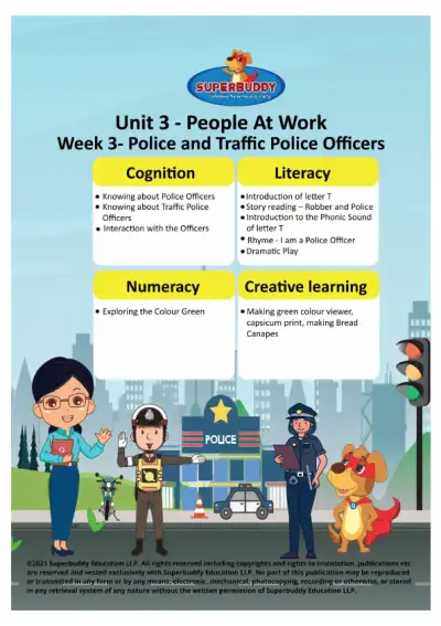 Preview of the first page of Pre-Nursery Unit 3 Week 3 — Police and Traffic Police Officers