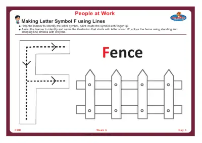 Preview of the first page of Making Letter Symbol F using Lines