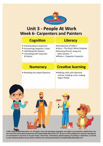 Preview of the first page of Unit 3 Week 6 Overview: Carpenters and Painters Cover Page