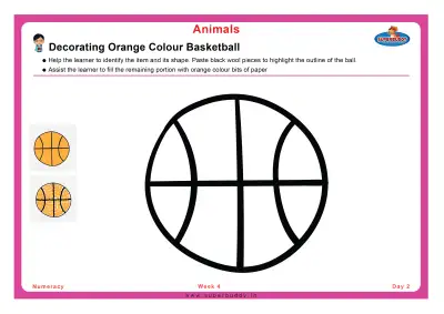 Preview of the first page of Decorating Orange Colour Basketball