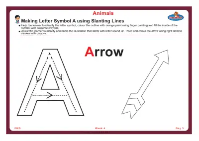 Preview of the first page of Making Letter Symbol A using Slanting Lines