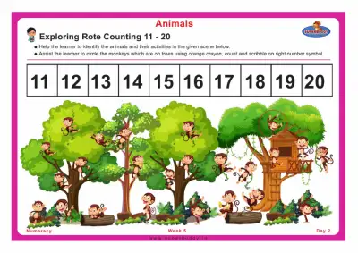 Preview of the first page of Exploring Rote Counting 11 - 20