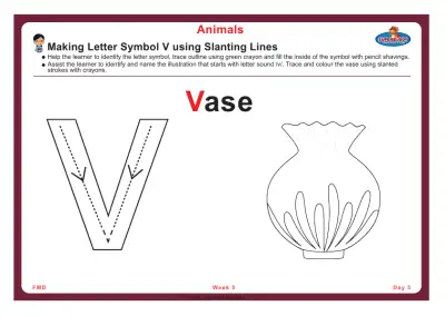 Preview of the first page of Making Letter Symbol V using Slanting Lines
