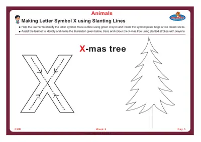 Preview of the first page of Making Letter Symbol X using Slanting Lines